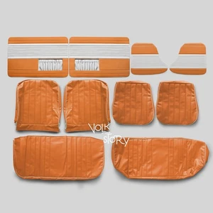Vw upholstery seat cover door panel board orange white 1965-66 - Picture 1 of 3