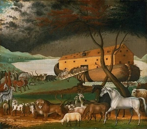 Edward Hicks Arca di Noè 1846 17"x 22" stampa artistica archivio - Foto 1 di 1