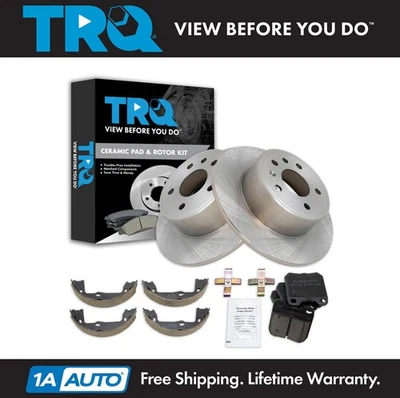 Kit de pastillas de freno trasero y rotor TRQ para Saab 2000-2005 Saturn 1999-2002 Foto 1 de 4