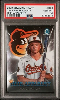 2022 Bowman Chrome Draft Baseball Jackson Holliday #HA-1 Heir Apparent PSA 10 - Image 1 of 2