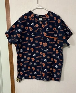 Scrub Dudz Medium Auburn Tigers Short Sleeve Scrub Top - Picture 1 of 7