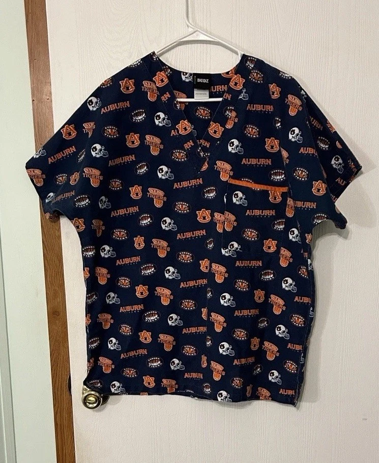 Scrub Dudz Medium Auburn Tigers Short Sleeve Scrub Top - Image 1 of 4