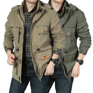 Hombres Otoño Cálido Impermeable Chaqueta Militar Combate Exterior Táctico Abrigo con Capucha Reino Unido - Imagen 1 de 16