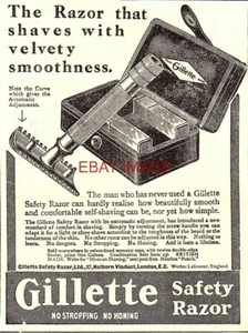 Advert GILLETTE Safety Razors (6) Original 1911 Small Shaving Print Ad 726/126 - Picture 1 of 1