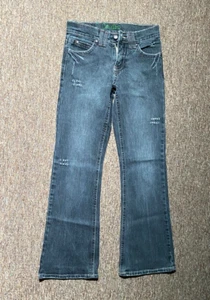 New Look NYC Limbo Jeans Women Distressed Stretch Bootcut Black Size 8 Leg 30 - Picture 1 of 11