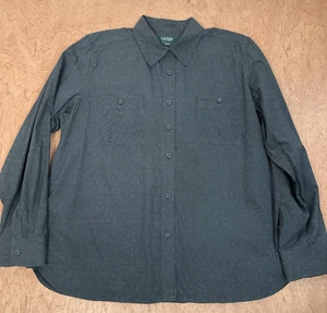 Lauren Ralph Lauren Damen Hemd XL Dark Denim Knopfleiste Langarm Old Money - Bild 1 von 16