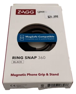 Téléphone magnétique ZAGG Gear4 Ring Snap 360 poignée/support rotation 360 degrés, noir - Photo 1 sur 2