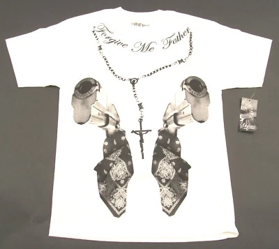 Camiseta MAFIOSO CONFESSIONS Perdóname Padre Camiseta Streetwear Hombre Blanca Nueva Foto 1 de 4