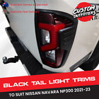 Matt Black Tail Light Cover Trim Suits Nissan Navara Np300 2023 Pro4x Warrior
