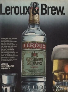 1981 Vintage LEROUX Peppermint Schnapps Liqueur Distillery Print Ad - Picture 1 of 1