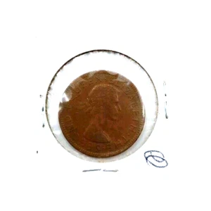 NEW ZEALAND 1 PENNY, 1960. QUEEN ELIZABETH II KM#24.2 - Picture 1 of 4