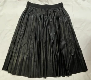 Calvin Klein - Damen schwarz plissiert Kunstlederrock - Damengröße Medium - Bild 1 von 7