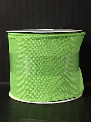 "Cinta verde Pascua 2,5"" X 3 yardas borde con cable rollo de cinta nuevo" Foto 1 de 3