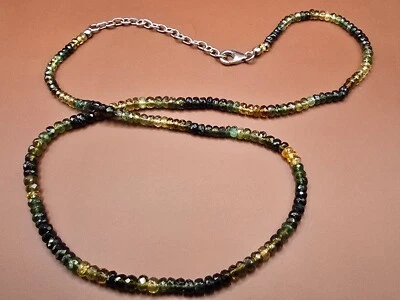 Collar Turmalina-Multi Cuentas 18 Pulgadas en Rodio Ov. Plata San 54.50 ctw Foto 1 de 4