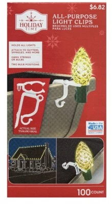 Caja de 100 clips de luz de canalón/teja multiusos de doble dirección - Nuevo Foto 1 de 4