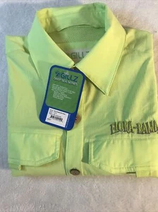 NWT Gillz SS Flora-Bama Fishing Vented Lightweight Button Up Small Embroidered - Picture 1 of 7