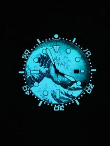 DEEP BLUE 44MM M1K Auto Dive Watch -WAVE FULL LUME DIAL - Picture 1 of 9