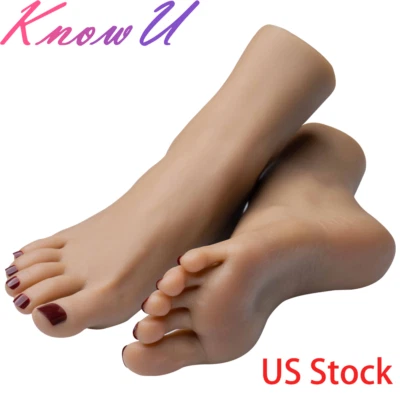 KnowU 1对硅胶脚模型珠宝展示女性带骨23厘米两种颜色 — 第 1/4 张图片