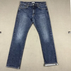 Uniqlo Jeans Mens 34x33 Blue Selvedge Denim Regular Straight Fit Mid Rise GUC - Picture 1 of 20
