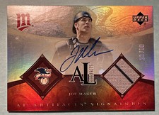 JOE MAUER 2005 UPPER DECK AL ARTIFACTS ON-CARD AUTO 2-COLOR PATCH  /30 SSP🔥🔥