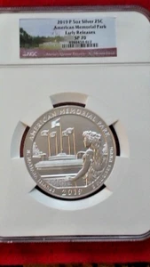 2019-P America Memorial Park ATB 5 oz Silver NGC SP70; N. Mariana Islands - Picture 1 of 7
