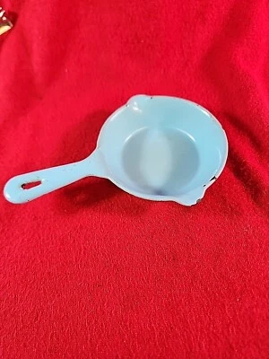 Cast Iron Blue Enamel Fry Pan Salesman Sample NICE! Child Size 6" - Image 1 of 4