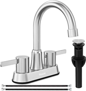 Bathroom Faucets, 3 Hole, Bathroom Sink Faucet, Faucet for Bathroom - Picture 1 of 11