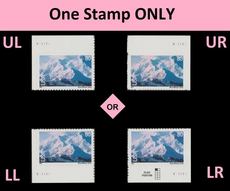 US C137 Airmail Mount McKinley Alaska 80c plate single V11111 MNH 2001 - Image 1 of 1