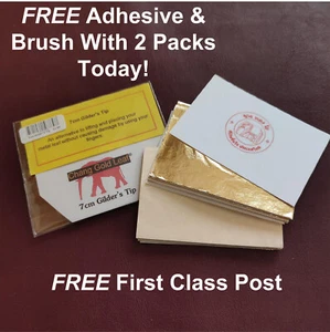 100 Gold Leaf Sheets 24K Gold Colour Art Crafts Design Gilding Framing - Picture 1 of 9