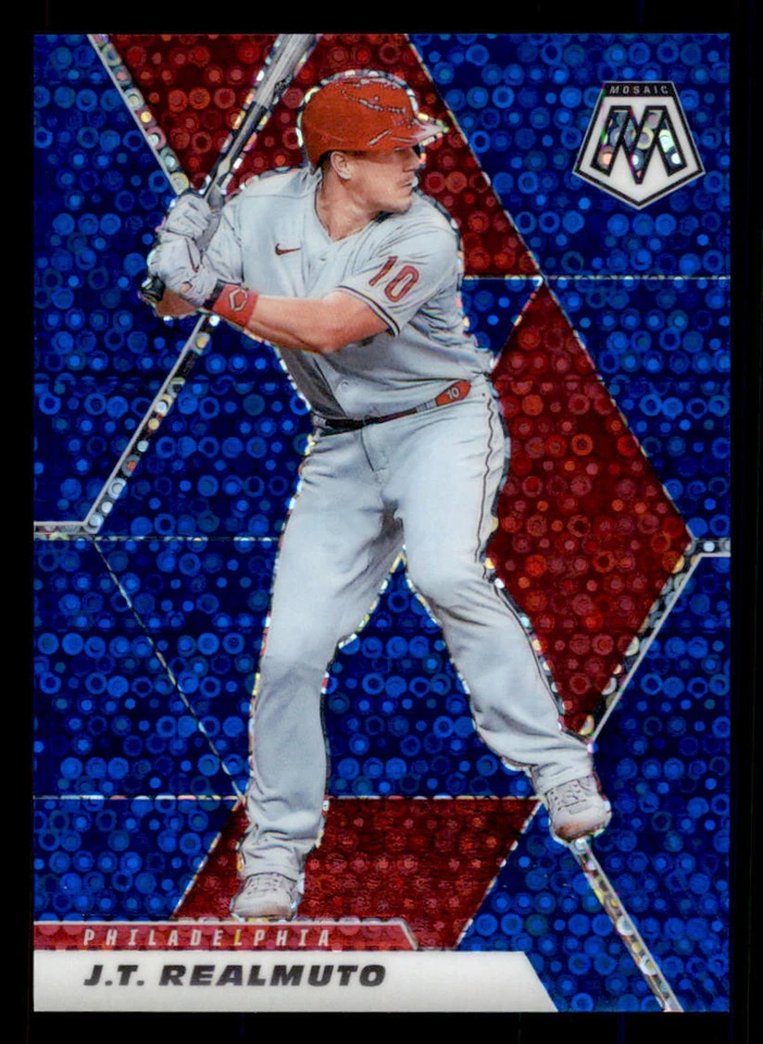 2021 Panini Mosaic Mosaic Quick Pitch Blue #185 J.T. Realmuto /85 - Image 1 of 2