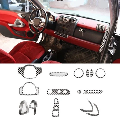 Juego completo de molduras interiores de tablero de consola con patrón de pista para Benz Smart Fortwo 2009-15 Foto 1 de 4