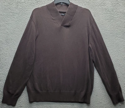Suéter John Henry Para Hombres XL Marrón Algodón Tejido Manga Raglán Cuello en V Pullover Foto 1 de 4