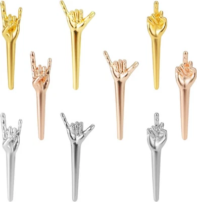 9 piezas clavijas para tabla de cuna, clavijas de cuna de metal clavijas divertidas para dedos gestos cuna Foto 1 de 4