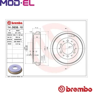 2x BRAKE DRUM 14.D638.10 FOR TOYOTA HIACE/V/Van/COMMUTER/Bus NISSAN 2.5L 4cyl - Picture 1 of 8