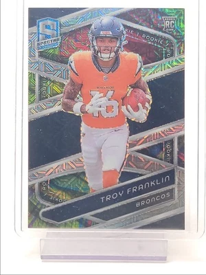 TROY FRANKLIN 2024 SPECTRA ROOKIE META PRIZM BRONCOS RC /25 Q4916 - Image 1 of 2