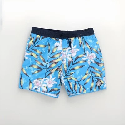 Mens Blue Swim Trunks Bathing Suit Bottoms Swimsuit Floral Brand New  - Image 1 of 4