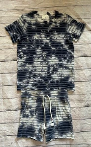 Sol Angeles Blue-white Striped Tie Dye Set Size 12 Kids Comfy B3 - Picture 1 of 13