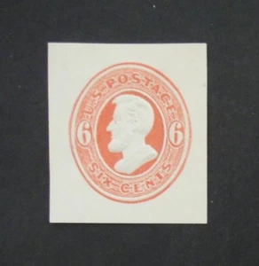 USA gestempelt Briefumschlag U182 6c 1874-86 geschliffen quadratisch rot auf Bernstein - Bild 1 von 2