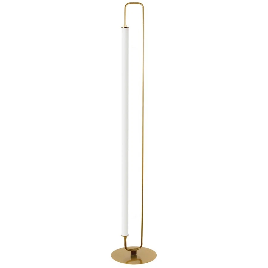 Dainolite Freya 1 Light LED Floor Lamp, Aged Brass/White - FYA-5932LEDF-AGB - Image 1 of 1