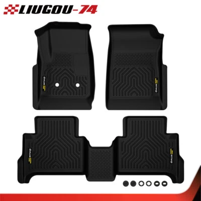 Floor Mats TPE Fit For 2015-2022 Chevy Colorado Crew Cab/ GMC Canyon Full Liners Foto 1 de 4