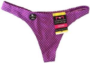 Maidenform Purple Polka Dots Thong Panties Size M(6) Sexy No Visible Panty Lines - Picture 1 of 12