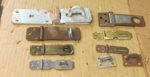 Lot of  4 Vintage Hasp Door Gate    Hardware  & Parts Cover