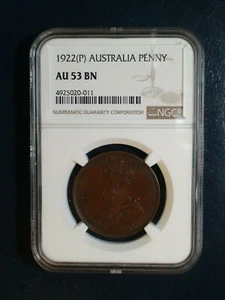 1922 P AUSTRALIA PENNY NGC AU53 BN BETTER DATE 1P Coin PRICED TO SELL! - Picture 1 of 4