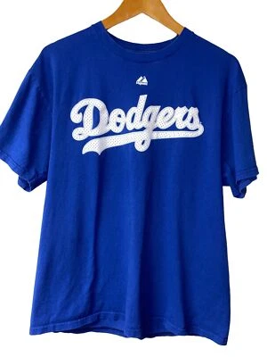 Majestic Dodgers Yasiel Pug Blue Short Sleeve T-Shirt Men's Size Large - Image 1 of 4