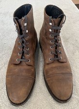 Thursday Boots Company Mens 12.5 Brown Pull Up Coarcap Leather Cap Toe Captain