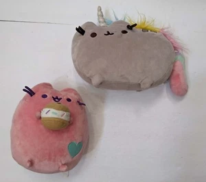 Unicorn & Chipwich Pusheen rosa mit blauem Herz Eis Cookie Sandwich selten 9" - Bild 1 von 4
