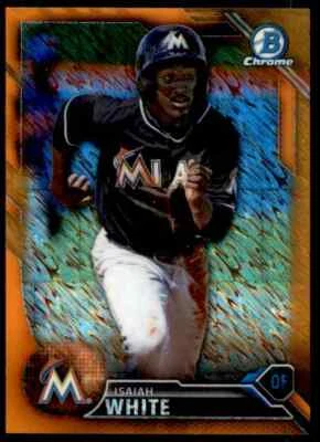 2016 Bowman Chrome Orange Shimmer Refractor Isaiah White RC Marlins #BCP203 - Image 1 of 2