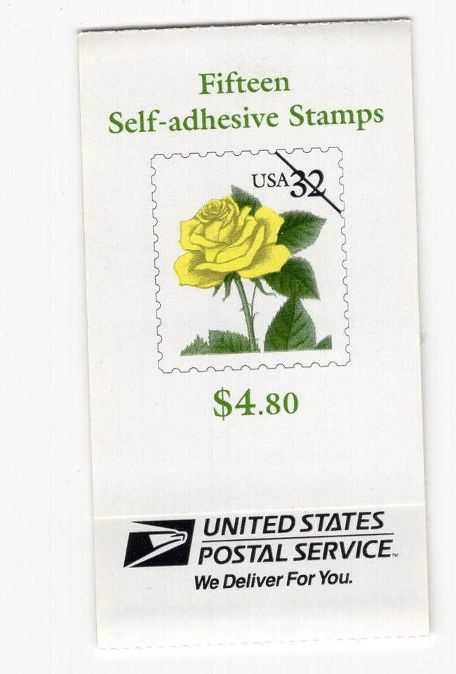 1996 32 cent Yellow Rose complete booklet of 15 Scott #BK241, Mint NH - Image 1 of 1