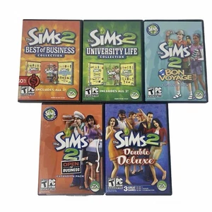 Lote de paquetes de expansión Sims 2 PC - Bon Voyage, negocios, universidad, lujo - Imagen 1 de 2