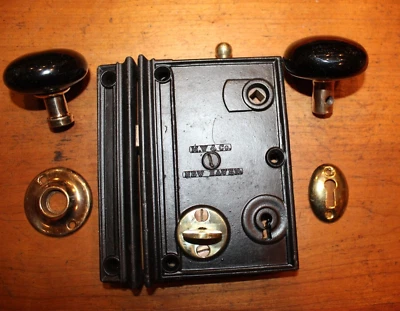 Cerradura de mortaja antigua restaurada Mallory Wheeler #555 1870 reedición R-79 Foto 1 de 4